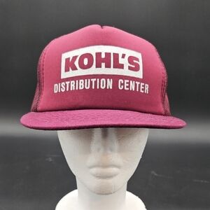 Kohl's Distribution Center Maroon Trucker Hat Vintage Like New